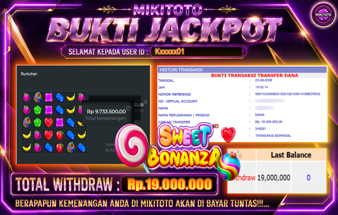MIKITOTO Bukti Jackpot Slot Sweet Bonanza