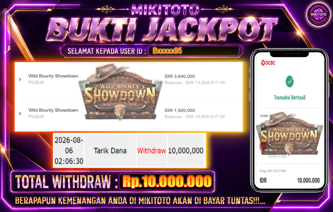 MIKITOTO Bukti Jackpot Slot Wild Bounty Showdown