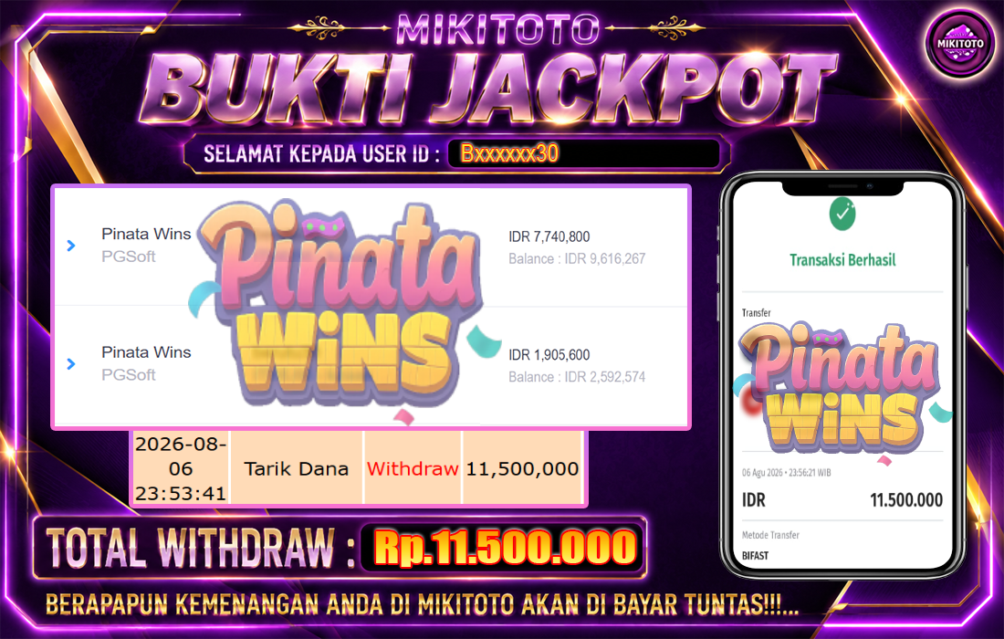 MIKITOTO Bukti Jackpot Slot Pinata Wins