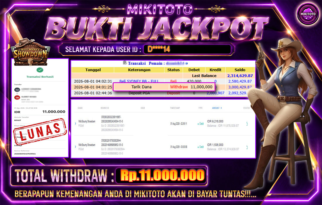 MIKITOTO Bukti Jackpot Slot Wild Bounty Showdown