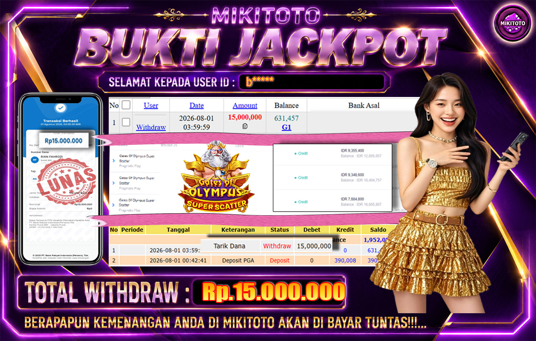 MIKITOTO Bukti Jackpot Slot Olympus Super Scatter