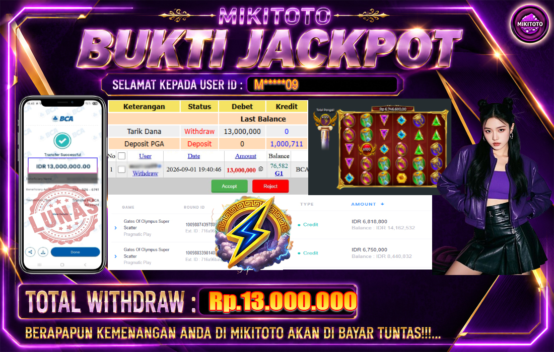 MIKITOTO Bukti Jackpot Slot Gates Of Olympus Super Scatter
